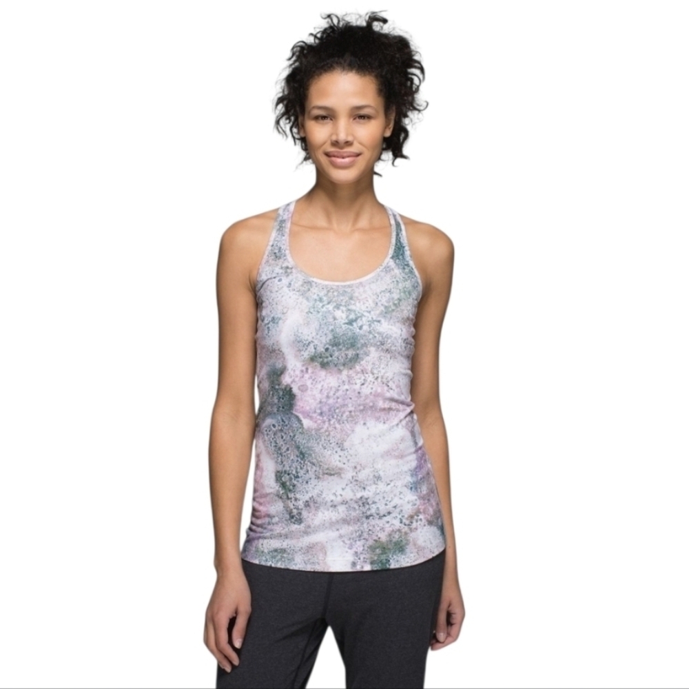 Lululemon Cool RacerbackSugar Crush Multi pink green white Yoga Gym Sz 6